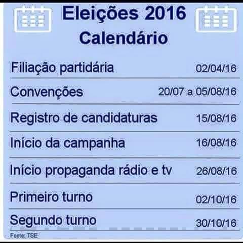 calendário eleitoral