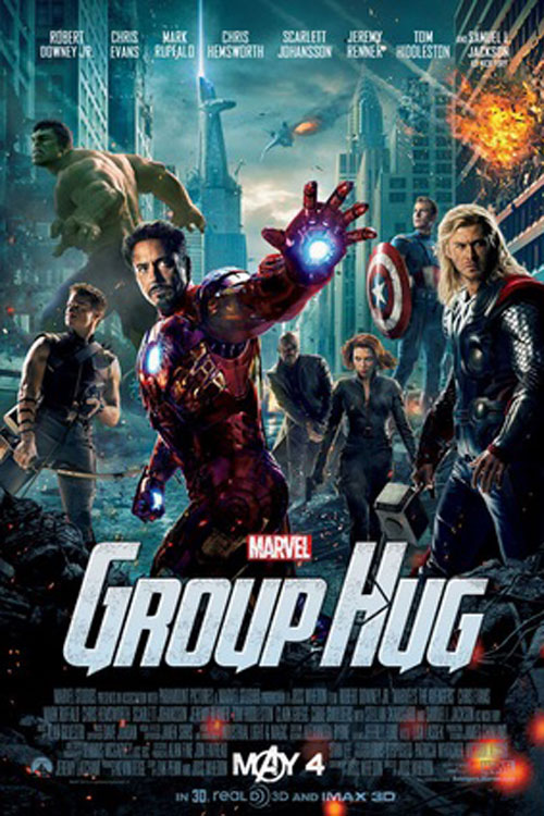 Reprodução - Os Vingadores - The Avengers (2012) torna-se Group Hug ('Abraço de Grupo')