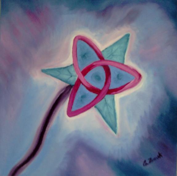 Óleo sobre tela 'A flor da Eternidade'.