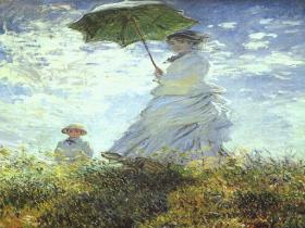 Mulher com sombrinha - Quadro de Claude Monet