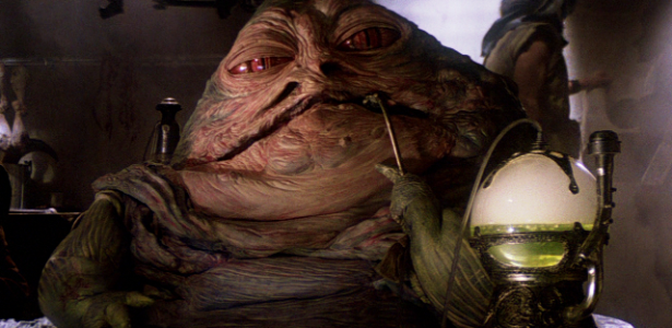 Reprodução - O personagem Jabba, de 'Star Wars': outro fumante das sagas da Disney