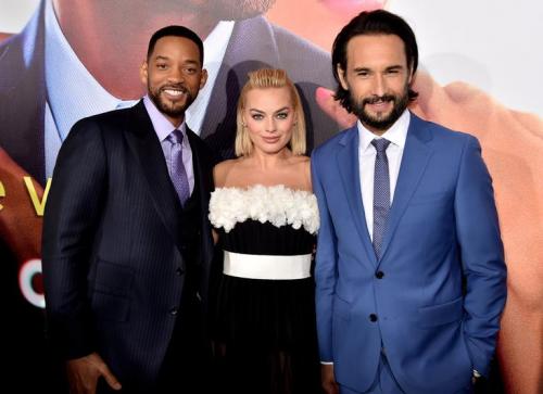 Getty Images - Rodrigo Santoro, Margot Robbie e Will Smith divulgam 'Golpe duplo' na Califórnia