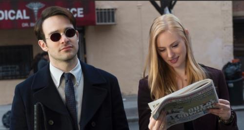 Divulgação - Charlie Cox e Deborah Ann Woll em 'Demolidor'