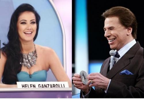 Reprodução/SBT - Silvio Santos e Helen Ganzarolli, em 2013