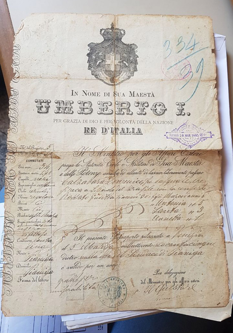 Foto: Juarez Calsavara - Passaporte do bisavô do meu pai, meu tataravô!